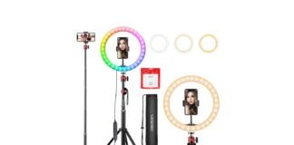 UEGOGO 10.2-inch Selfie Ring Light with Tripod Stand