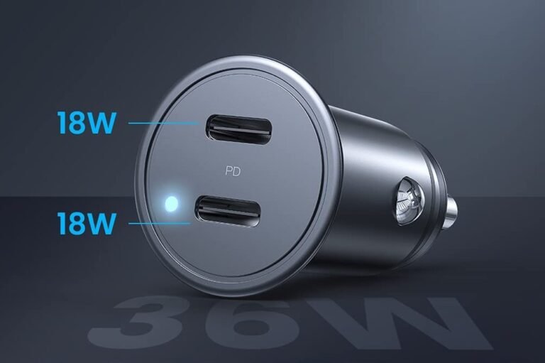 AINOPE All Metal iPhone 12 Car Charger Dual Port