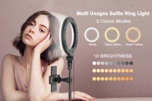 Aptoyu 8 Dimmable LED Selfie Ring Light with 51 Extendable Tripod Stand (3000K-6000K)