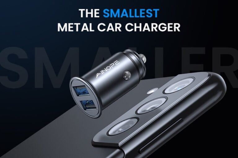 AINOPE 4.8A All Metal Car Charger Adapter