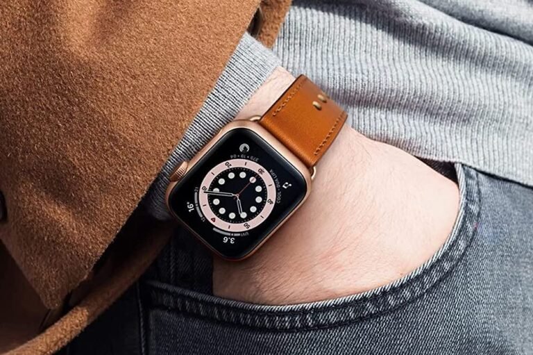 OUHENG Genuine Leather Apple Watch Band