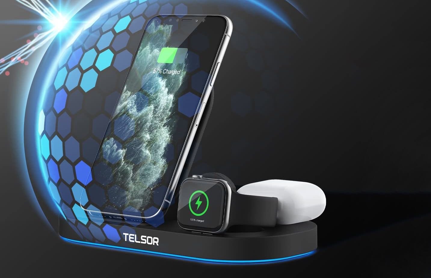 TELSOR 3 in 1 Foldable Wireless Charger