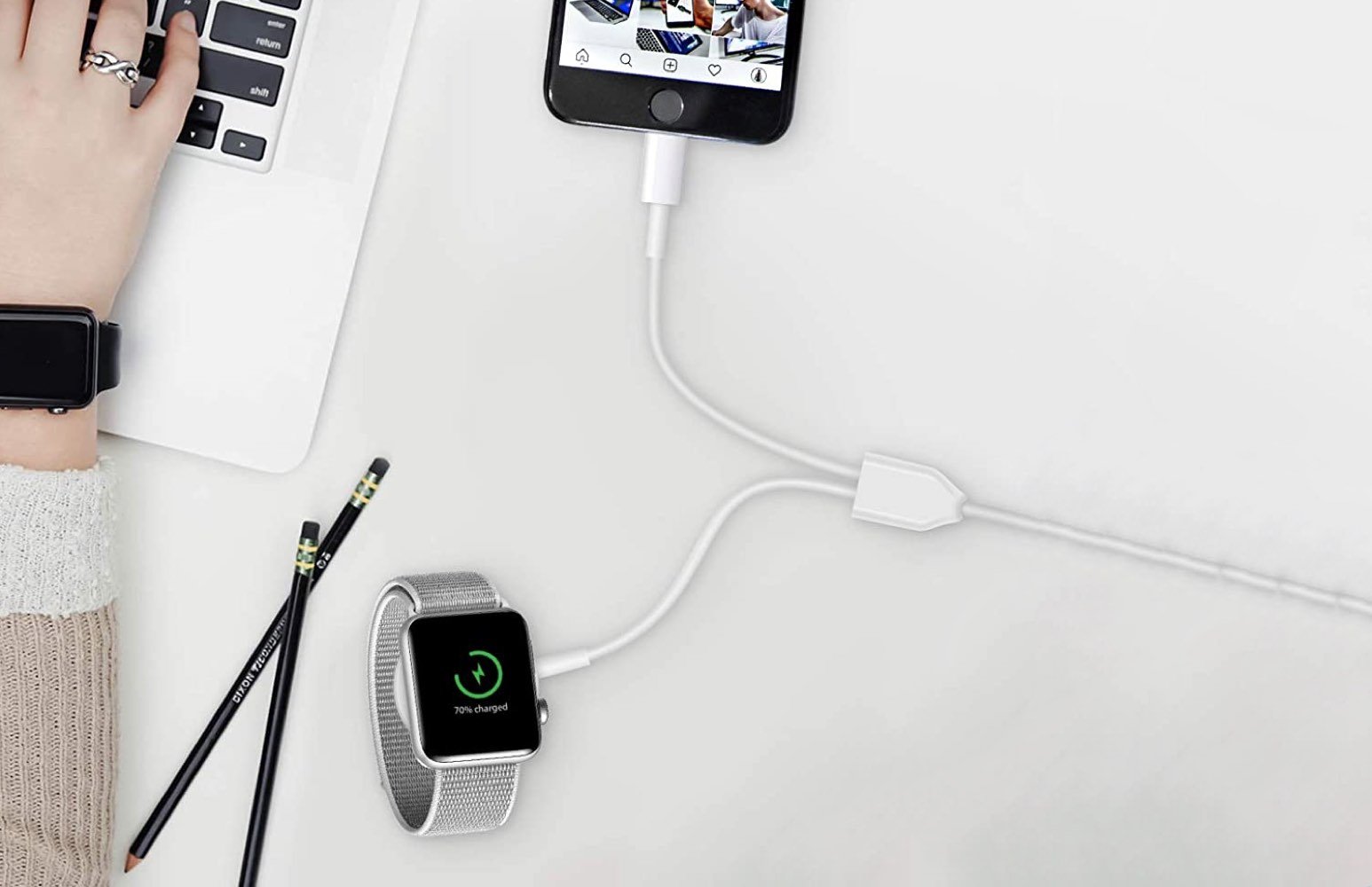lifeegrn Apple Watch & iPhone Charging Cable