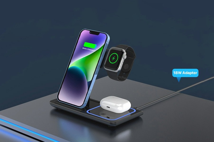 MILDILY 3 in 1 Wireless Charging Station