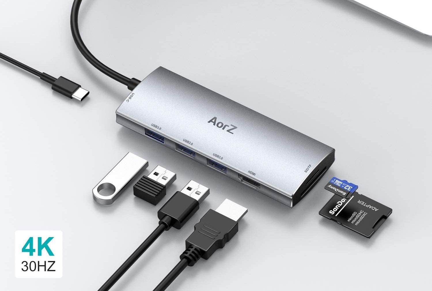 AorZ 7 in 1 USB C Dongle Adapter