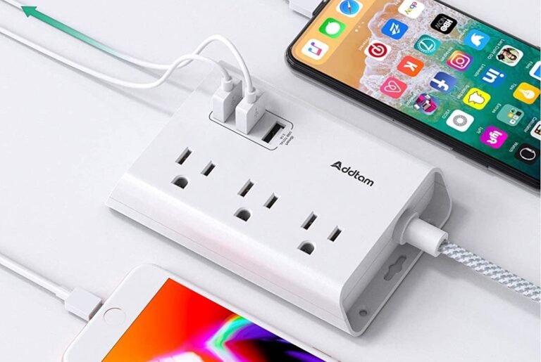 Addtam Power Strip with 3 USB Ports & 3 AC Outlets