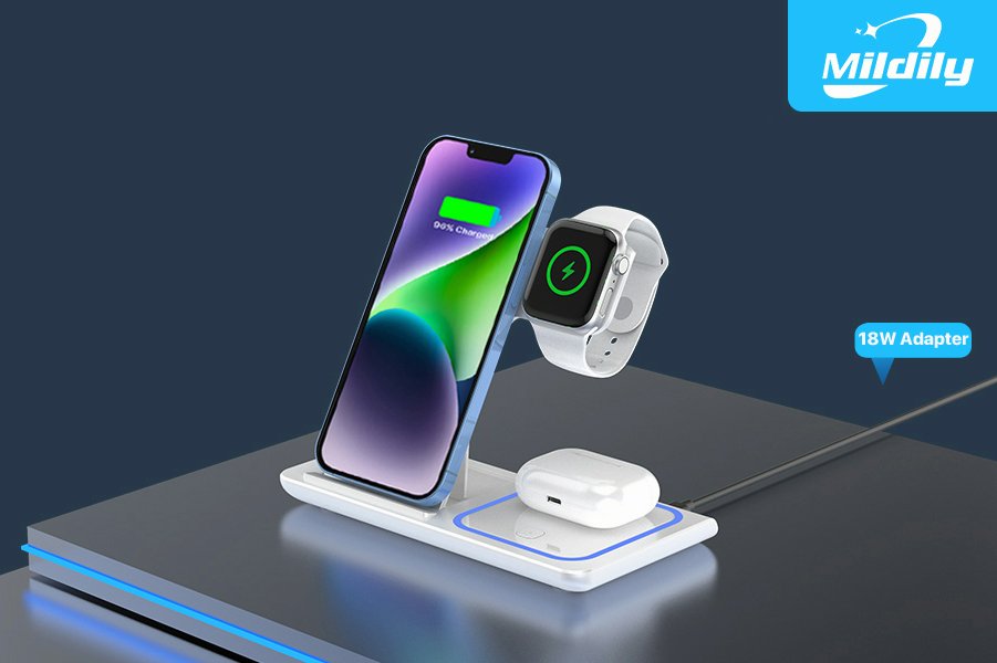 MILDILY 3 in 1 Wireless Charging Station