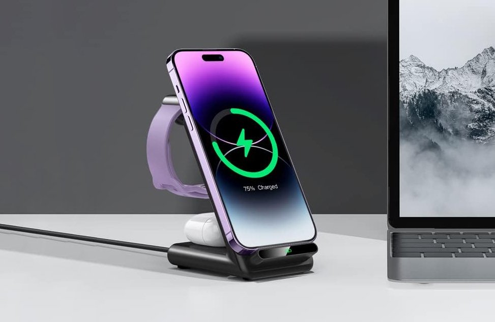 QKXC 3 in 1 Wireless Charging Station