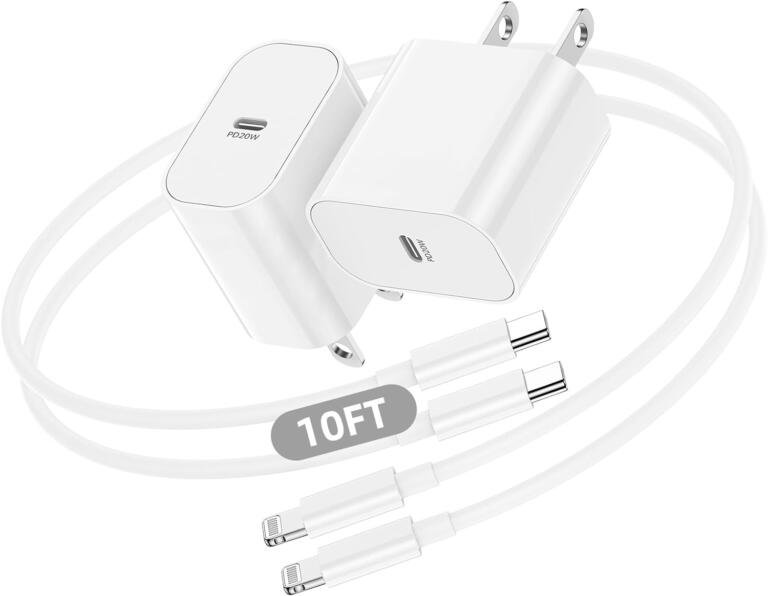 The 2-Pack Apple Wall Charger and Long USB-C to Lightning Cable Saves You 45%, ($13 Only) 1 The 2-Pack Apple Wall Charger and Long USB-C to Lightning Cable Saves You 45%, ($13 Only) 1