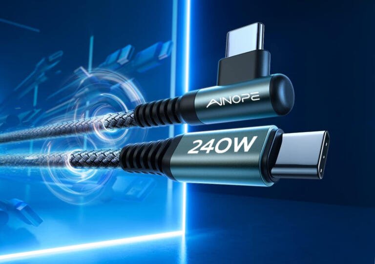 AINOPE 240W USB C to USB C Cable 10ft for iPhone 15/iPad/Mac Only $10 1