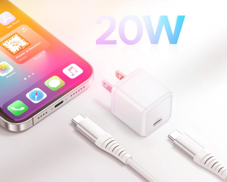 Grab OMOTON 20W USB C charging adapter with type c cable for iPhone 15 at just $5.19 1