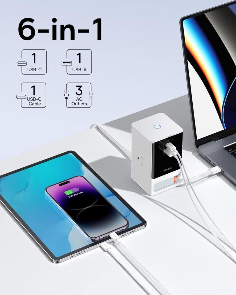 Baseus 6 in 1 Charging Station 65W with App Control for Apple Device is a steal at $45 (was $90) 1 Baseus 6 in 1 Charging Station 65W with App Control for Apple Device is a steal at $45 (was $90) 1