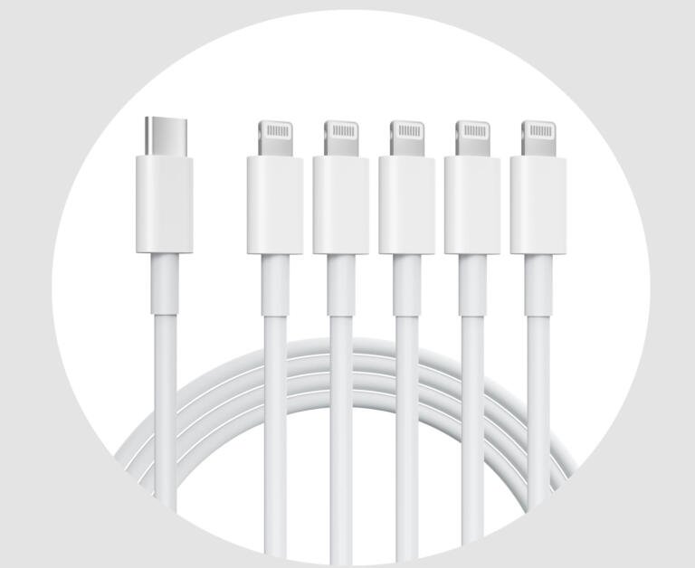 Five 6-Foot USB-C to Lightning Cable for iPhone on sale for $5 1