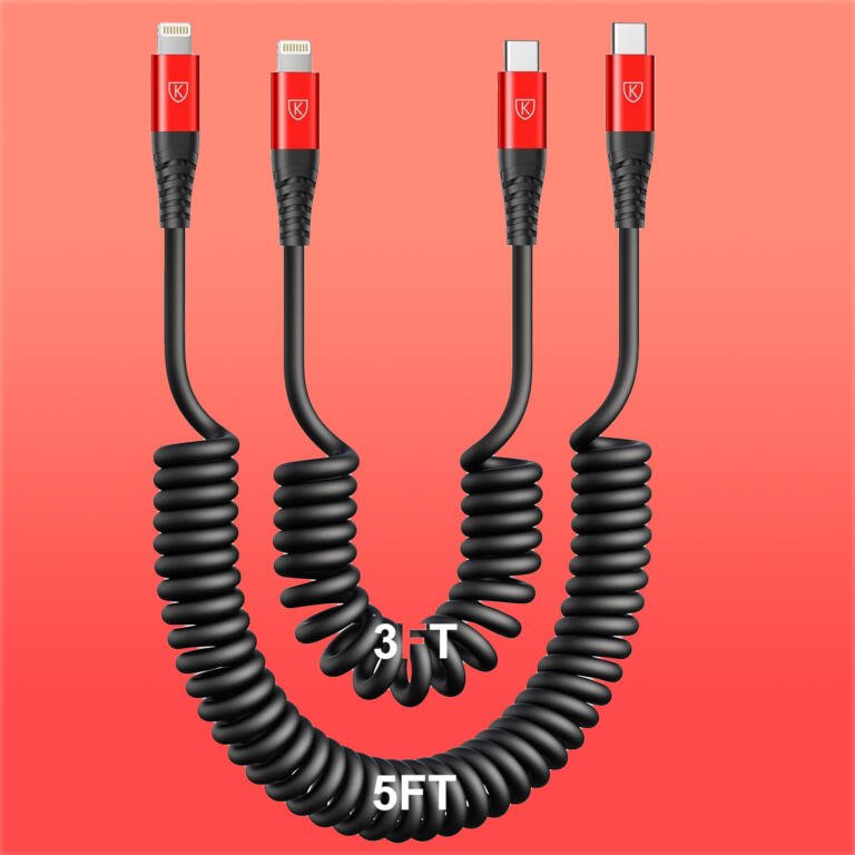 Grab 2 Pack Coiled iPhone Charger for just $15 on Amazon 1