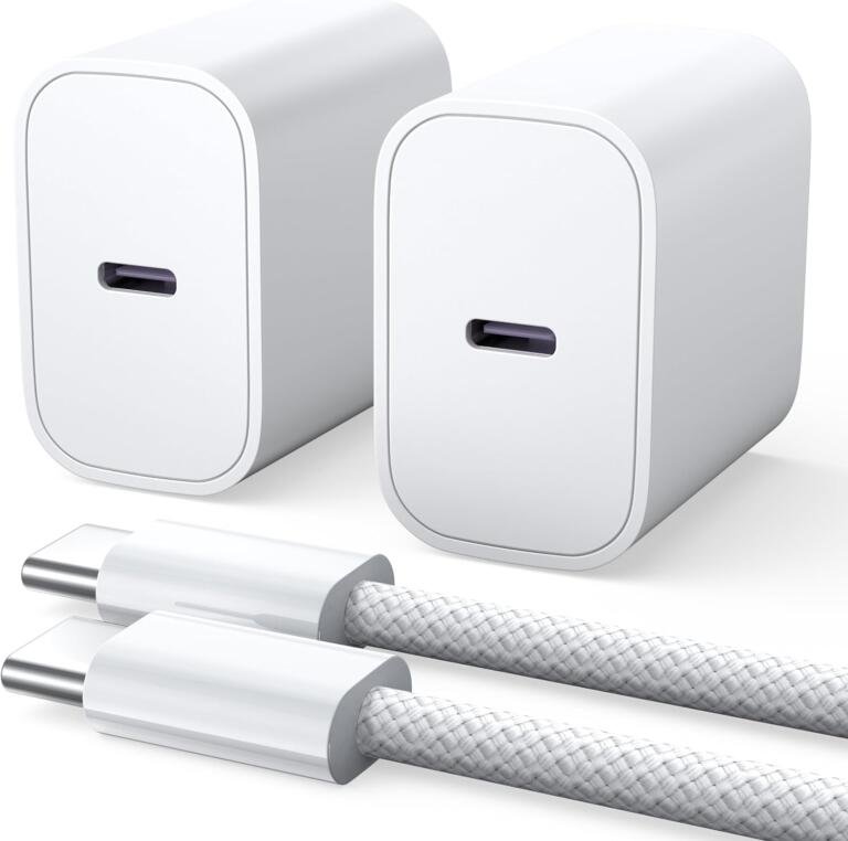 Take Lisen 20W Charger Block & Nylon Braided Cable 2-Pack for iPhone 15/iPad for less than $10 1