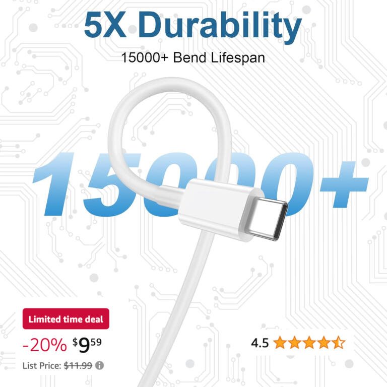 Budget-Friendly USB C Cable for iPhone 15 - $10 For 5 5 Budget-Friendly USB C Cable for iPhone 15 - $10 For 5 5
