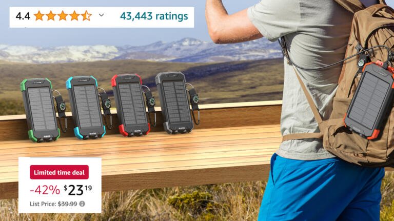 Take This Highly Rated Solar Power Bank With Wireless Charging Pad For $23 1