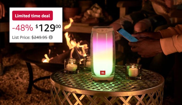 JBL Pulse 4 - Bluetooth Speaker with Light Show Discounted To All Time Low Price 1