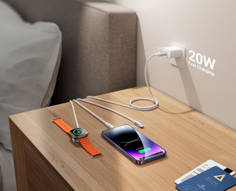 LISEN 3 in 1 Cable Includes Apple Watch Charger, Lightning Cable & USB C Cable At $20 19 LISEN 3 in 1 Cable Includes Apple Watch Charger, Lightning Cable & USB C Cable At $20 19