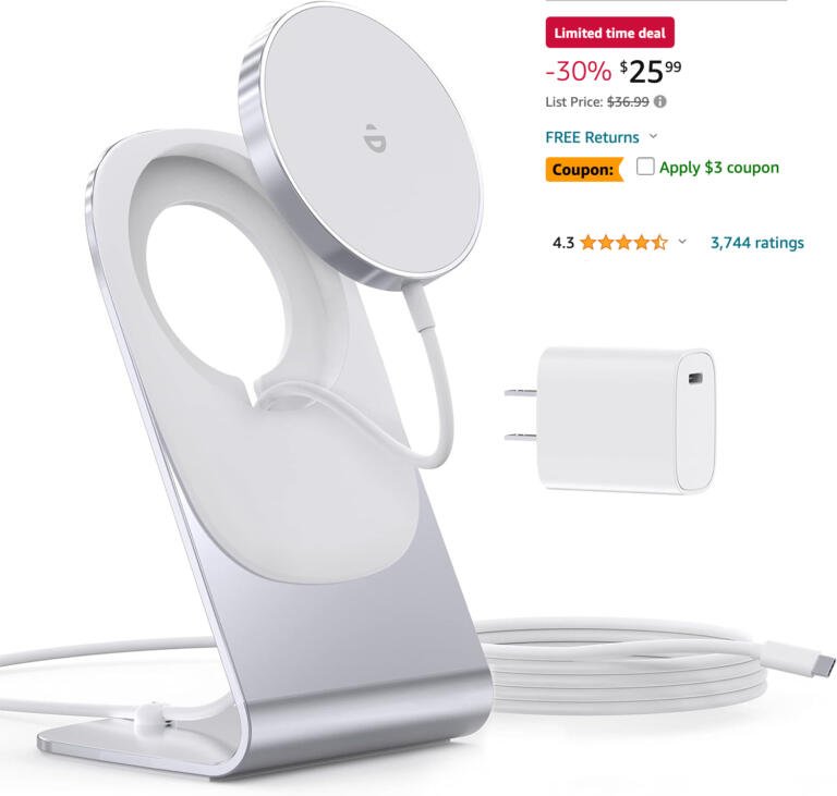 Take This MagSafe Charger+20W USB C Adapter+ Stand For iPhone At Just $23 1