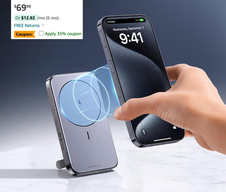 UGREEN MagSafe Power Bank for iPhone 12 & Later Now $45.50 Only 1
