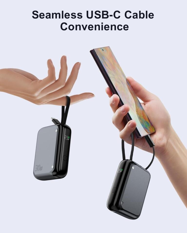 Don't Miss Out: $30 Deal on Portable Charger with Built-in USB C Cable 1
