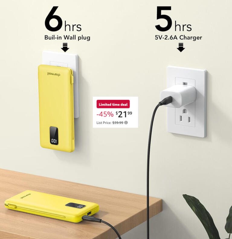 Flash Sale: Charmast 10000mAh USB C Power Bank with Apple Cables Built-In - Now Only $22! 20
