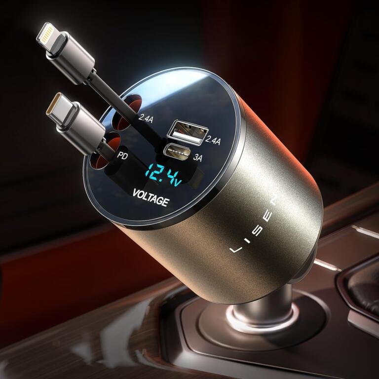 LISEN 4 in 1 Retractable iPhone Car Charger Drops To $17 From $40 16