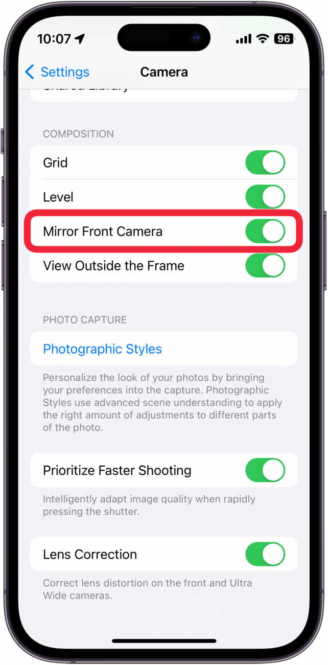 This Simple iPhone Hack Will Transform Your Selfies Instantly! 3 Learn how to mirror your selfies on your iPhone for accurate reflections. Discover the simple steps to toggle the 'Mirror Front Camera' option in your iPhone's settings