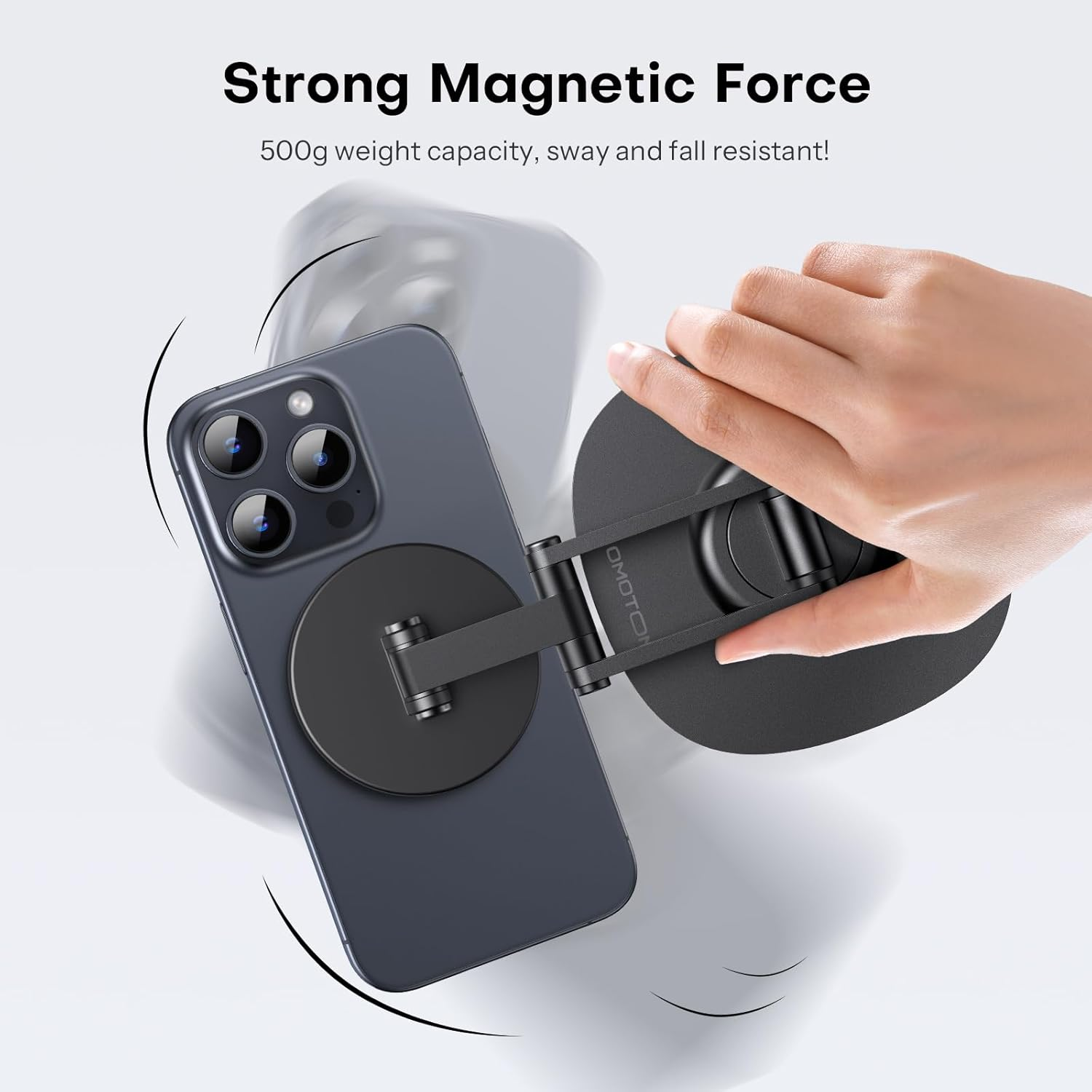 This Foldable Magnetic Phone Stand is the Game-Changer Your Desk Needs! 2 Omoton rotating MagSafe desk stand