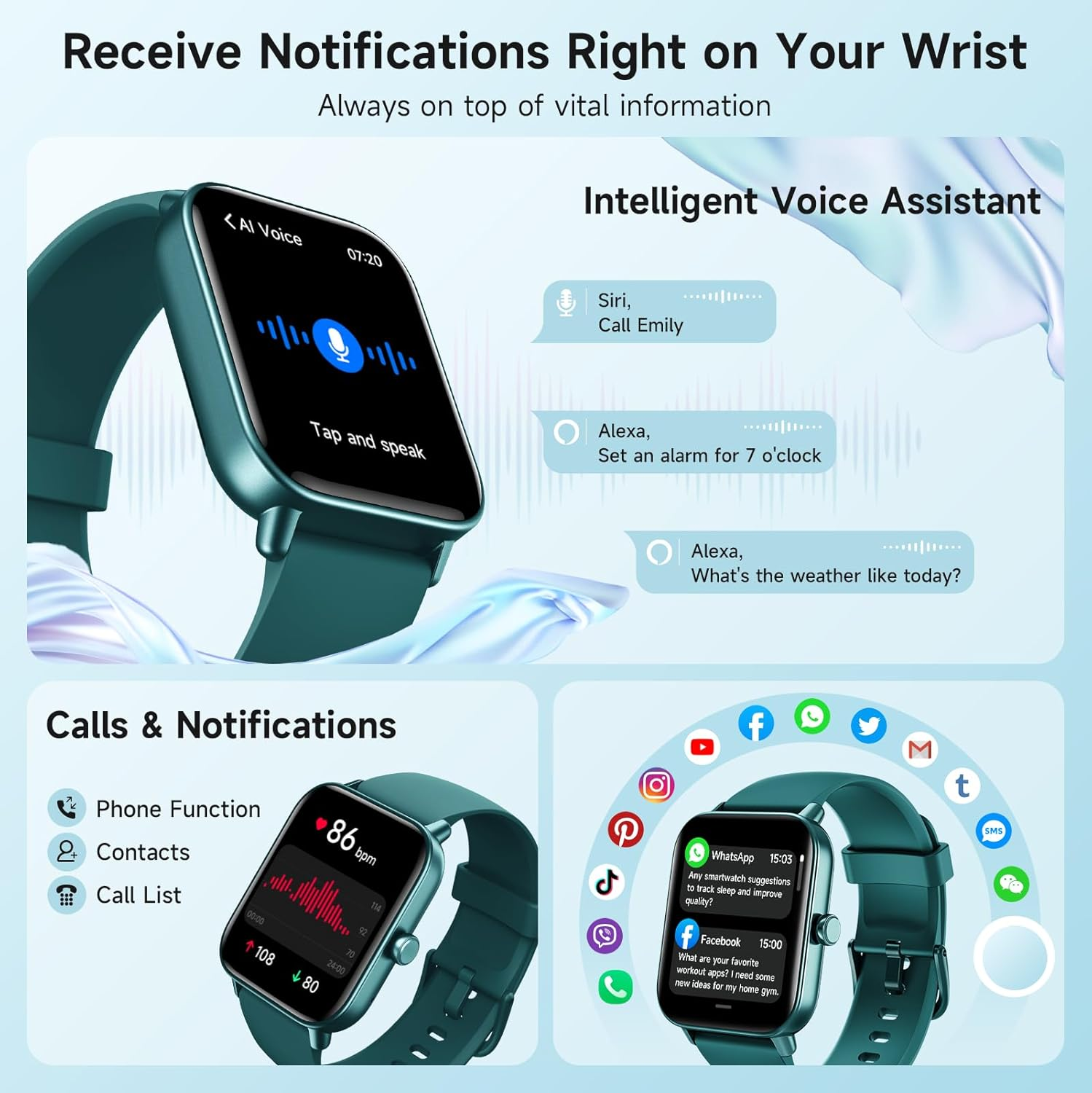 Amazon Exclusive: Dark Green Women’s Smartwatch with Advanced Tracking Features at 30% Discount! 2 Smart Watch for Women Android iPhone