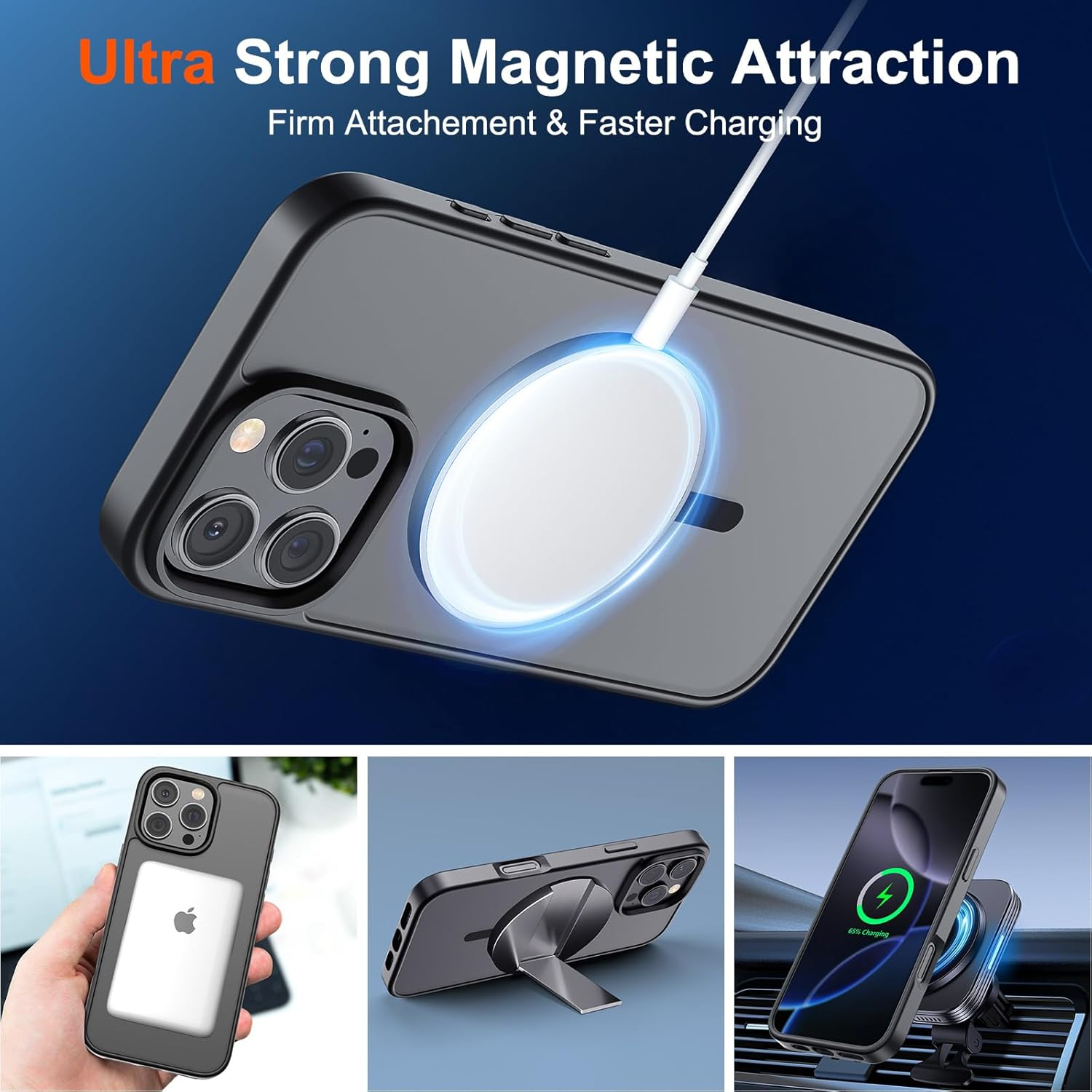 SUPFINE Magnetic for iPhone 16 Pro Case – Military-Grade Protection with MagSafe Compatibility 2