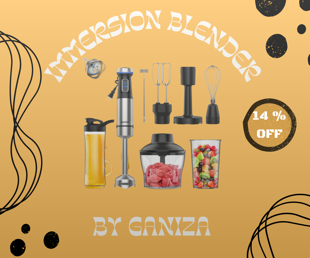 Powerful 1000W motor base of the Ganiza immersion blender.