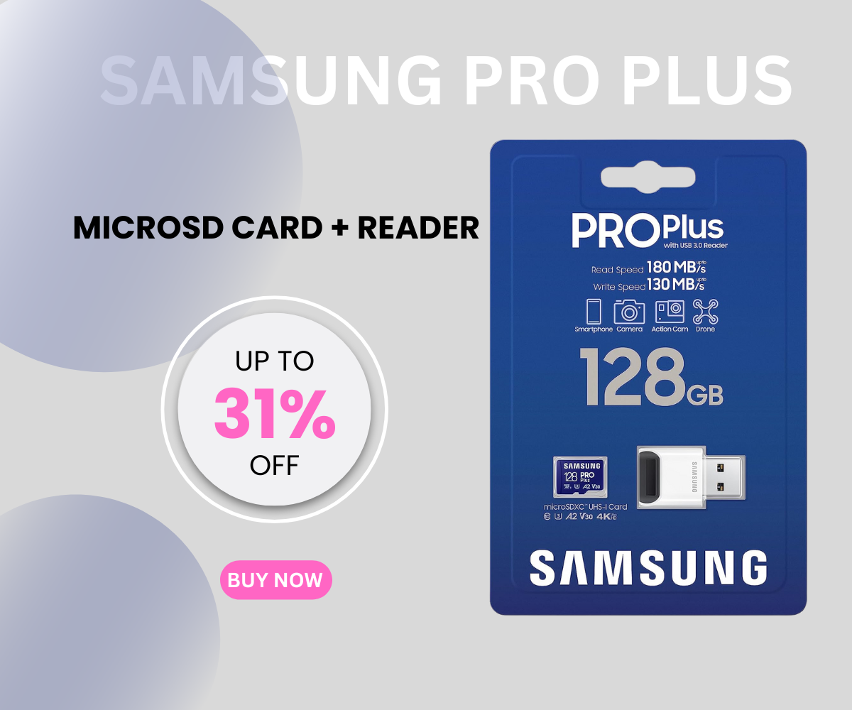 Samsung PRO Plus microSD Memory Card + Reader