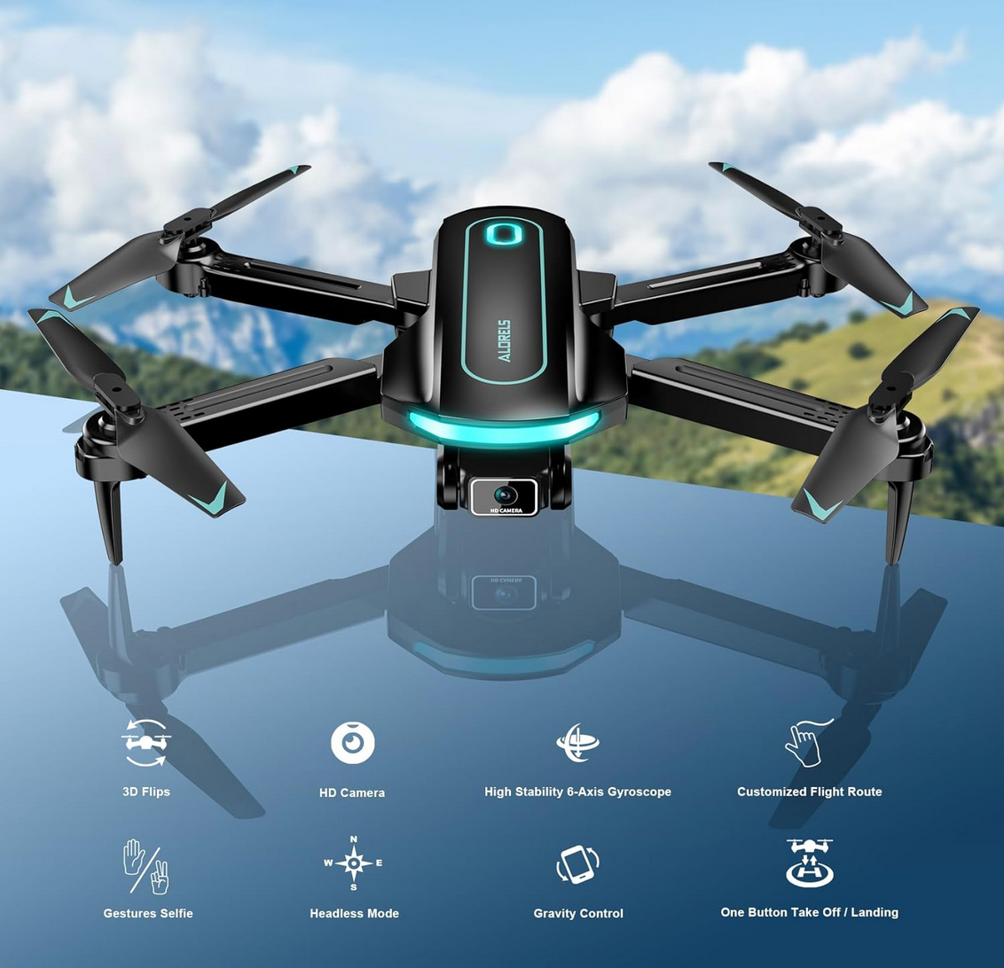 Alorels 1080P FPV Foldable Mini Drone with Camera, Controller, and Accessories"