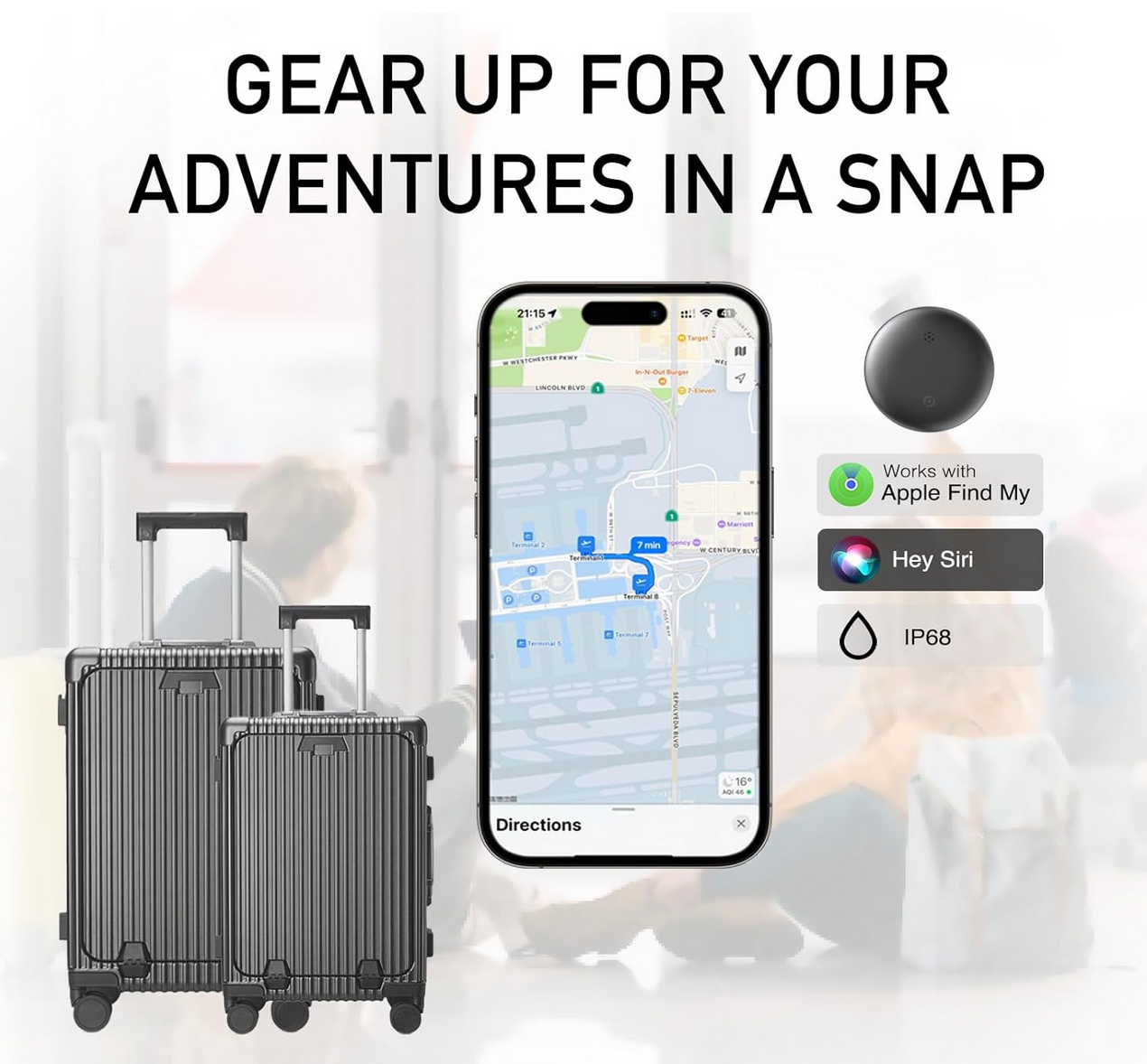mart Air Tracker tags 2-pack with enhanced battery life and Apple Find My compatibility