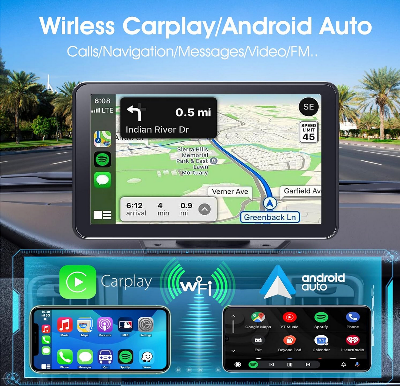 Yongeid 7-inch HD Car Stereo with  CarPlay, call navigation