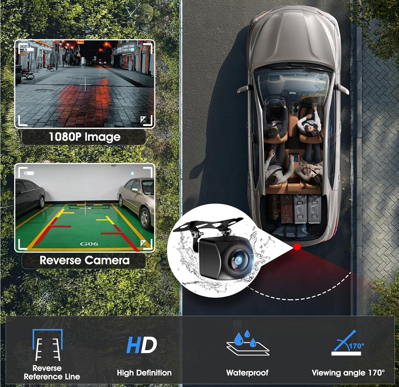Yongeid 7-inch HD Car Stereo with 1080p image and reverse camera