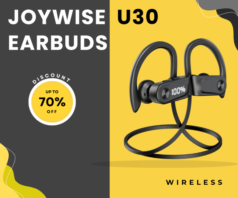 Immersive Spatial Audio! JOYWISE U30 Bluetooth 5.4 Earbuds, 70% OFF | Powerful Deep Bass 10 JOYWISE U30 Bluetooth earbuds with digital display and ear hooks