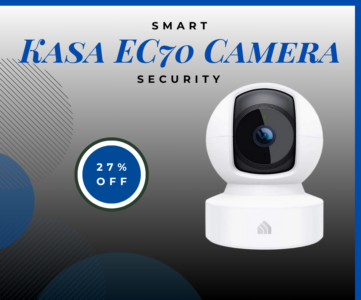 Kasa EC70 Smart Home Security Camera – 1080p indoor WiFi camera with motion tracking