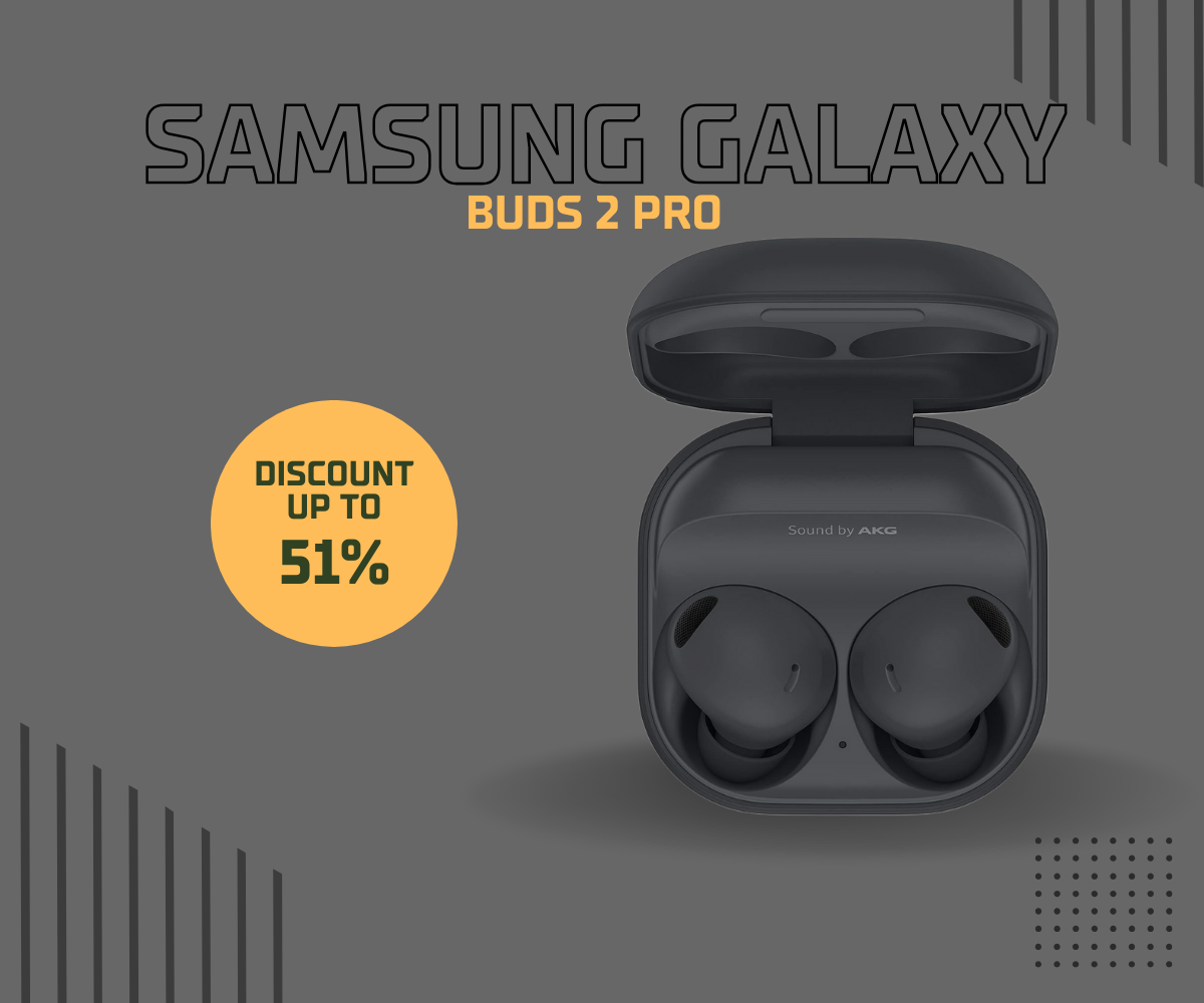 Samsung Galaxy Buds 2 Pro Renewed in Graphite open case close-up