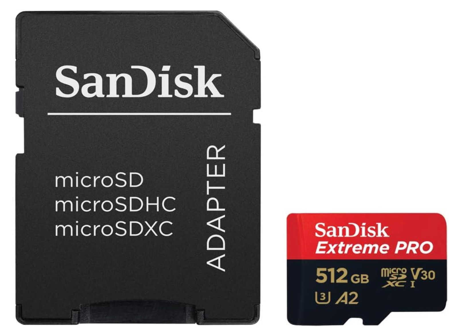 SanDisk Extreme PRO 512GB microSDXC memory card with adapter