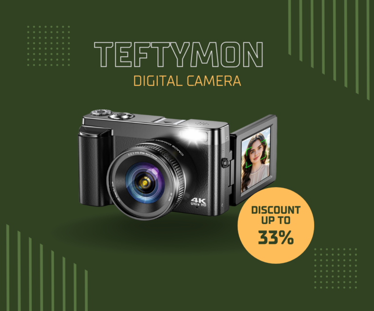 TEFTYMON 4K Digital Camera for Photography & Vlogging | Brilliant 64MP WiFi Compact Camera 11 Black TEFTYMON 4K digital camera with 3-inch flip screen