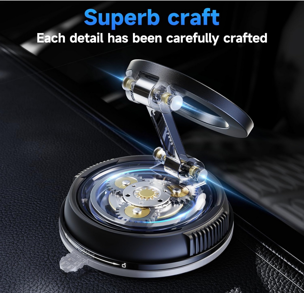 360-degree rotation feature of ANDERY Car Phone Holder for MagSafe.