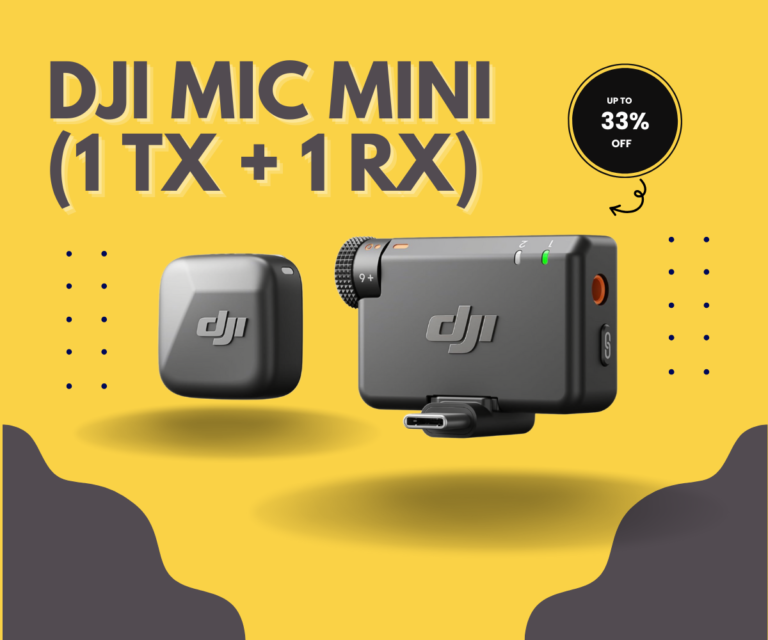 DJI Mic Mini (1 TX + 1 RX), Wireless Lavalier Microphone for iPhone/Camera/Android