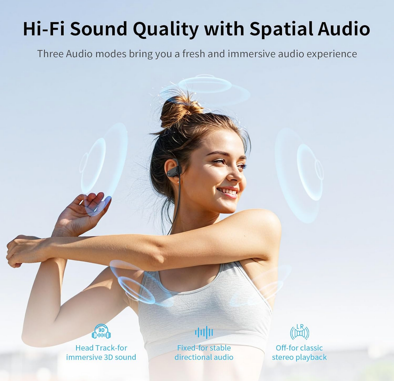 Immersive Spatial Audio! JOYWISE U30 Bluetooth 5.4 Earbuds, 70% OFF | Powerful Deep Bass 3 JOYWISE U30 Bluetooth earbuds with digital display and ear hooks