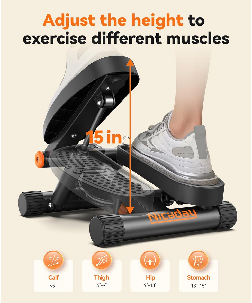 Why the Niceday Mini Stepper Is the Best $50 You’ll Ever Spend on Fitness! 3 Niceday mini stepper with resistance bands and height adjuster