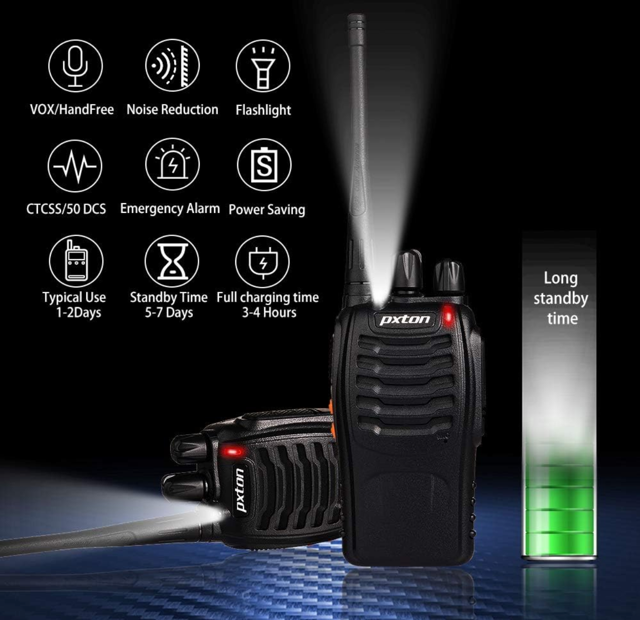 Pxton Walkie Talkies Review — The Best Long-Range 2-Way Radios for Reliable Communication 2 pxton Walkie Talkies Rechargeable Long Range Two-Way Radios 2 Pack with Earpieces on Charging Docks