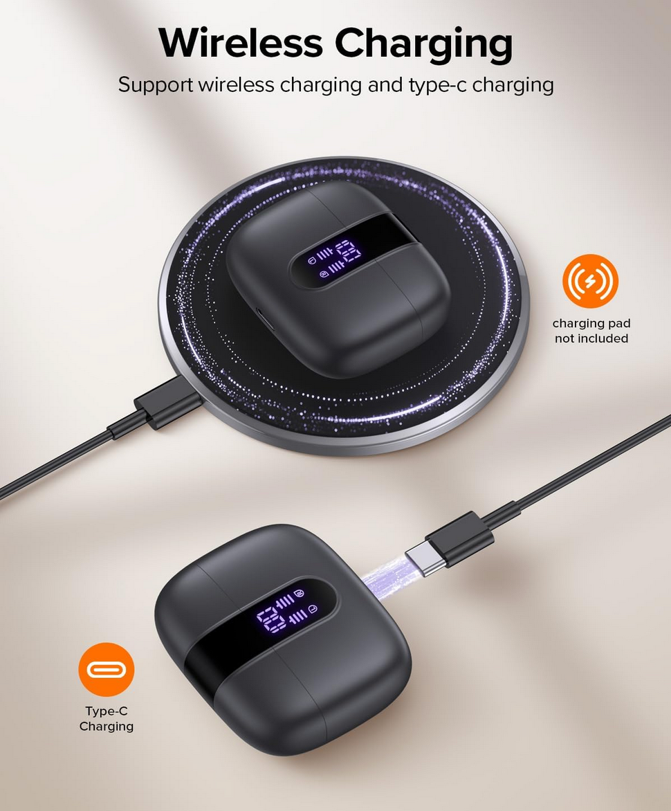 TAGRY earbuds with wireless charging case